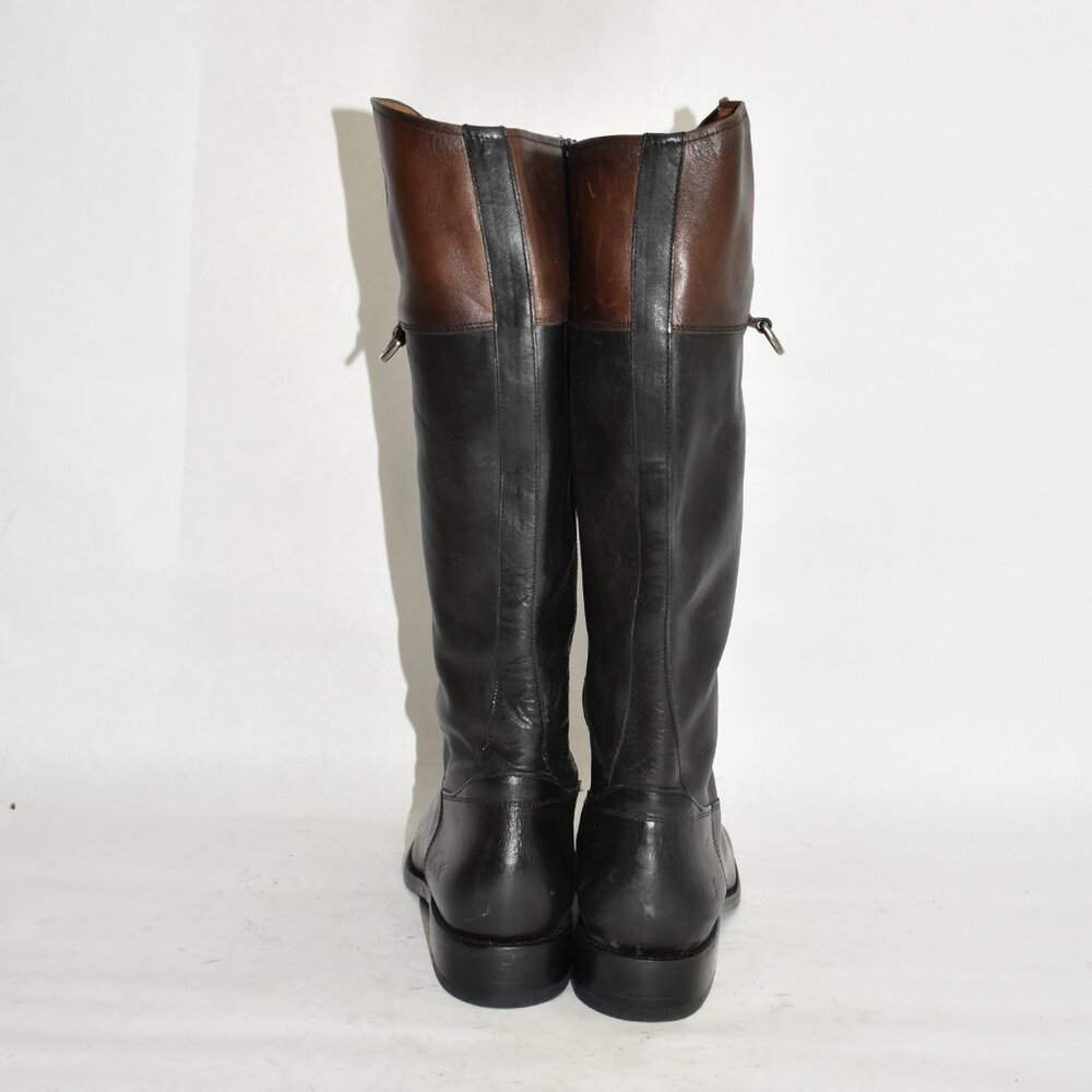 Frye Women's Black and Brown Heeled Boots - Picture 6 of 8